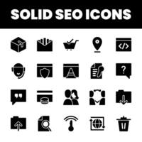 Set Flat Search Optimization Engine Icon vector