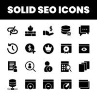 Set Flat Search Optimization Engine Icon vector