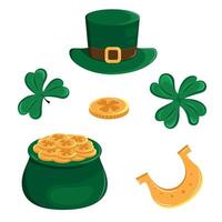 Set of bright elements for St. Patrick's Day vector