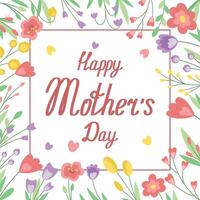 posters with flowers and letering for mother's day vector