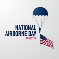 National Airborne Day August 16 background vector Illustration