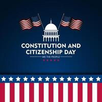 Happy Constitution and citizenship day United States Of America background vector illustration