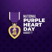 nacional púrpura corazón día agosto 7 7 antecedentes vector ilustración