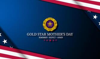 Gold star mothers day background vector illustration