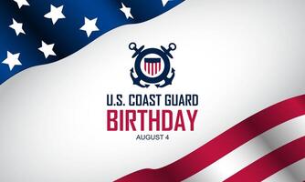 U.S. Coast Guard Birthday August 4 background vector illustration