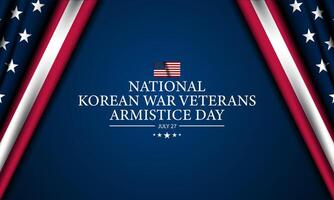 National Korean War Veterans Armistice Day July 27 Background vector Illustration