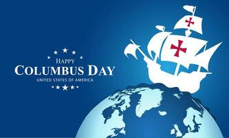 Happy Columbus Day background vector illustration