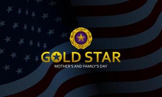 Gold star mothers day background vector illustration