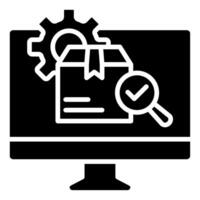 Stock Control Software icon line vector illustration