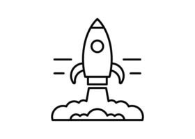 Rocket launch icon line design template isolated vector