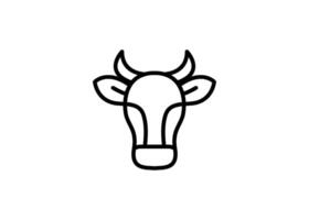 vaca cabeza icono línea diseño modelo aislado vector