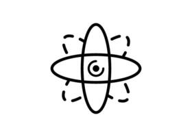 Atom science icon line design template isolated illustration vector