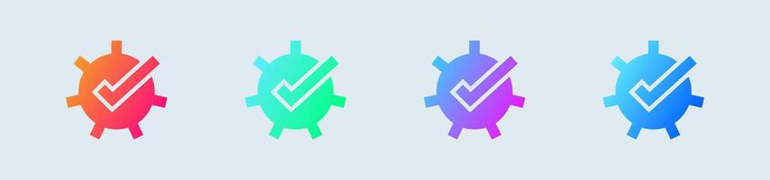 Control solid icon in gradient colors. Setting signs vector illustration.