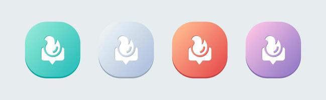 Trending solid icon in flat design style. Fire signs vector illustration.