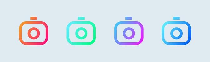 Camera line icon in gradient colors. Capture buttons signs vector illustration.