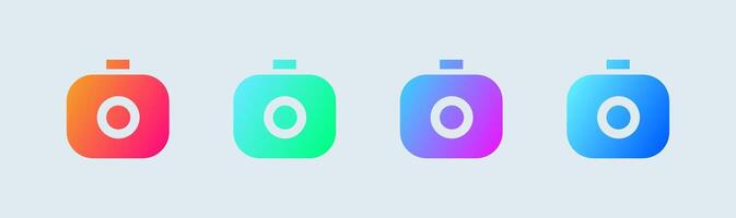 Camera solid icon in gradient colors. Capture buttons signs vector illustration.