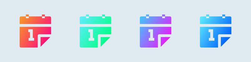 Event solid icon in gradient colors. Calender signs vector illustration.