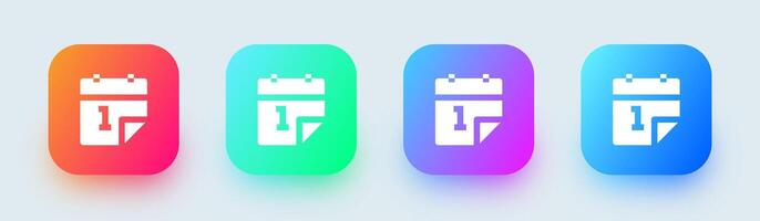 Event solid icon in square gradient colors. Calender signs vector illustration.