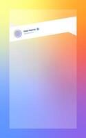 Vertical story template in gradient colors. Social media frame vector illustration.