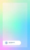 Vertical story template in gradient colors. Social media frame vector illustration.