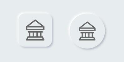 Bank line icon in neomorphic design style. Finance signs vector illustration.