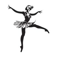 negro silueta bailarina ballet bailarín vector imagen