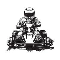 Vamos karting valores ilustraciones vector