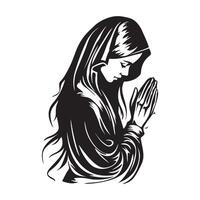 Woman Praying Isolated Image vector Stock Vector