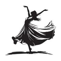 Dancing Girl Silhouette Vector