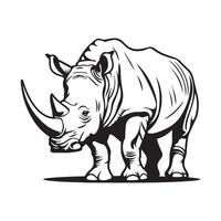 Vector Illustration Of Rhino Isolated On White Background