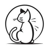 logotipo de ilustración vectorial lindo gato tienda de mascotas aislado sobre fondo blanco vector