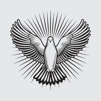 Dove Symbol Peace. Vector and Illustration