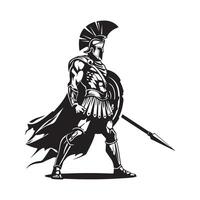 Sparta Warrior Silhouette Vector, Art and Design vector