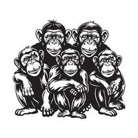 Troop Of Monkeys Images  Vector