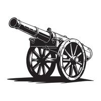 Old cannon isolated on white background Stock vector