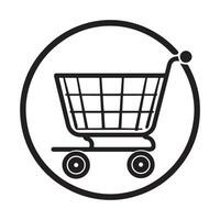 Shopping cart on white. Supermarket basket, shop cart isolated on white vector