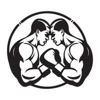 lucha jugador logo diseño vector