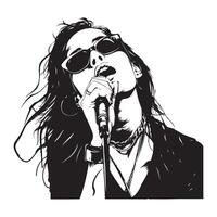 Live music show image of woman singer vector