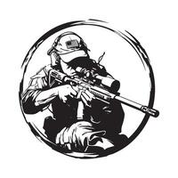 francotirador vector logo y ilustración