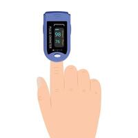 Pulse oximeter used to measure heart rate and oxygen levels. vector