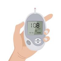 Glucometer isolated on white background. Blood sugar test device vector