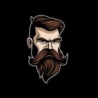 hombre con barba logo vector