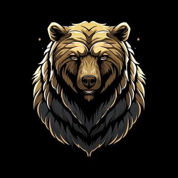 oso cabeza logo vector