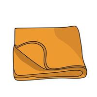 Vector illustration of a folded blanket. Colored Plaid on a white background. Cozy winter and autumn theme.