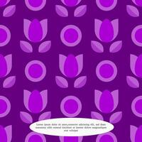 cute geometric purple tulips seamless pattern vector