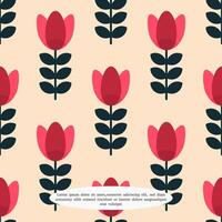 cute pink tulip seamless pattern background. vector