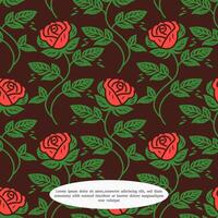 rose flower seamless pattern, with a flat design style vector