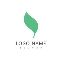 Green leaf logo vector element symbol template