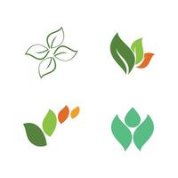 Green leaf logo vector element symbol template