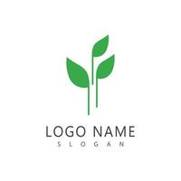 Green leaf logo vector element symbol template